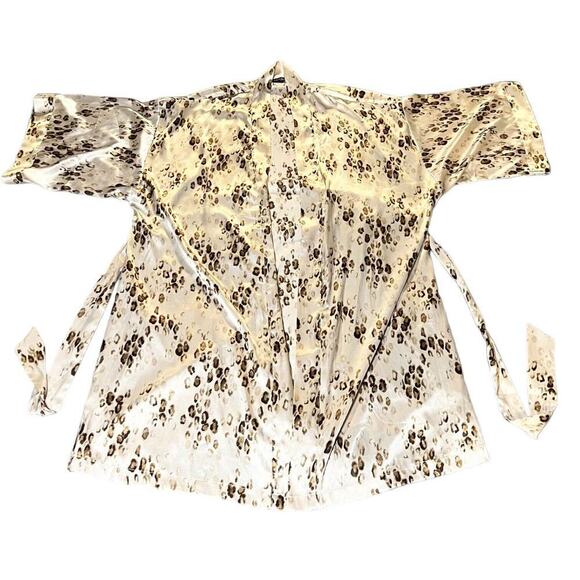 Victorias Secret Women Belted Satin Kimono Robe Size M/L Leopard Intimate Pocket - Picture 1 of 5